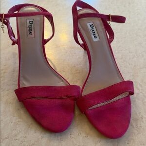 Dune London Fuchsia Suede Ankle-Strap Heels